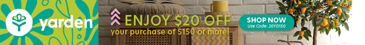 Yarden: ENJOY $20 OFF on $150 or more with code 20YD150
